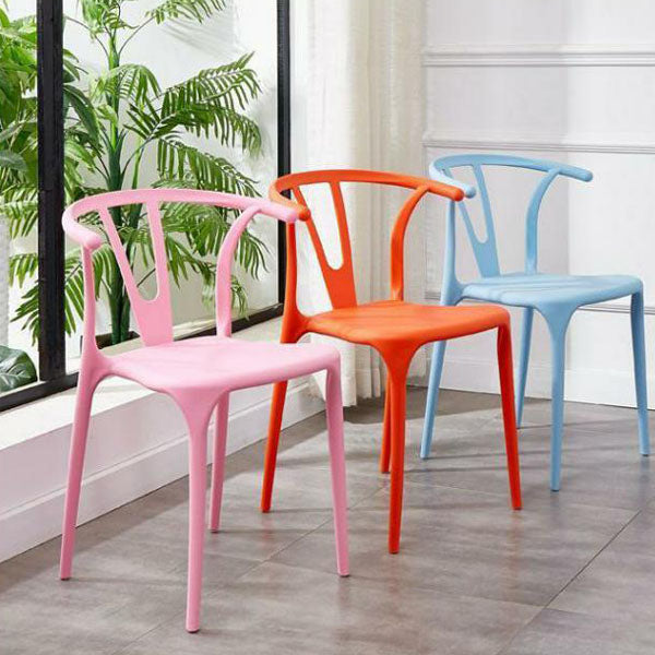 Contemporary Plastic Kitchen and Dining Room Chair Slat Back Side Chair Clearhalo 'Dining Chairs' 'Dining Tables & Seating' 'dining_chair' 'furn' 'furn_dining_chair' 'Furniture' 'furniture_dining_chair' 'Kitchen & Dining Furniture' 4832569
