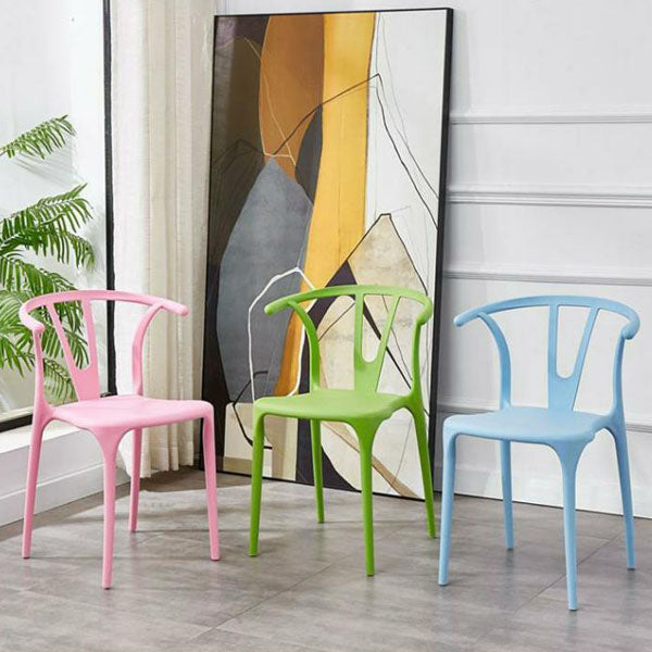 Contemporary Plastic Kitchen and Dining Room Chair Slat Back Side Chair Clearhalo 'Dining Chairs' 'Dining Tables & Seating' 'dining_chair' 'furn' 'furn_dining_chair' 'Furniture' 'furniture_dining_chair' 'Kitchen & Dining Furniture' 4832574