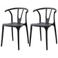 Contemporary Plastic Kitchen and Dining Room Chair Slat Back Side Chair Black 2 Piece Set Clearhalo 'Dining Chairs' 'Dining Tables & Seating' 'dining_chair' 'furn' 'furn_dining_chair' 'Furniture' 'furniture_dining_chair' 'Kitchen & Dining Furniture' 4832575