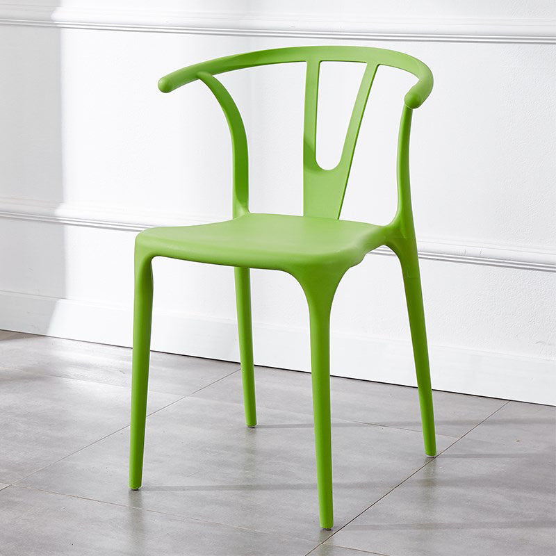 Contemporary Plastic Kitchen and Dining Room Chair Slat Back Side Chair Light Green 1 Piece Clearhalo 'Dining Chairs' 'Dining Tables & Seating' 'dining_chair' 'furn' 'furn_dining_chair' 'Furniture' 'furniture_dining_chair' 'Kitchen & Dining Furniture' 4832583