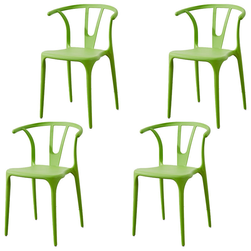 Contemporary Plastic Kitchen and Dining Room Chair Slat Back Side Chair Light Green 4 Piece Set Clearhalo 'Dining Chairs' 'Dining Tables & Seating' 'dining_chair' 'furn' 'furn_dining_chair' 'Furniture' 'furniture_dining_chair' 'Kitchen & Dining Furniture' 4832585
