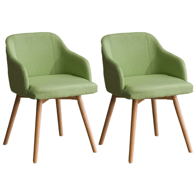 Modern Style Wood Arm Chair Upholstered Fabric Dining Side Chair 19.6"x19.6"x29.9" Fruit Green 2 Piece Set Clearhalo 'Dining Chairs' 'Dining Tables & Seating' 'dining_chair' 'furn' 'furn_dining_chair' 'Furniture' 'furniture_dining_chair' 'Kitchen & Dining Furniture' 4832589