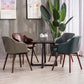 Modern Style Wood Arm Chair Upholstered Fabric Dining Side Chair 19.6"x19.6"x29.9" Clearhalo 'Dining Chairs' 'Dining Tables & Seating' 'dining_chair' 'furn' 'furn_dining_chair' 'Furniture' 'furniture_dining_chair' 'Kitchen & Dining Furniture' 4832590