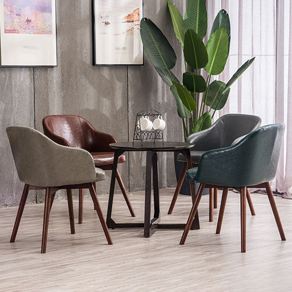 Modern Style Wood Arm Chair Upholstered Fabric Dining Side Chair 19.6"x19.6"x29.9" Clearhalo 'Dining Chairs' 'Dining Tables & Seating' 'dining_chair' 'furn' 'furn_dining_chair' 'Furniture' 'furniture_dining_chair' 'Kitchen & Dining Furniture' 4832590