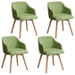 Modern Style Wood Arm Chair Upholstered Fabric Dining Side Chair 19.6"x19.6"x29.9" Fruit Green 4 Piece Set Clearhalo 'Dining Chairs' 'Dining Tables & Seating' 'dining_chair' 'furn' 'furn_dining_chair' 'Furniture' 'furniture_dining_chair' 'Kitchen & Dining Furniture' 4832591
