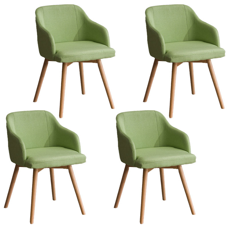 Modern Style Wood Arm Chair Upholstered Fabric Dining Side Chair 19.6"x19.6"x29.9" Fruit Green 4 Piece Set Clearhalo 'Dining Chairs' 'Dining Tables & Seating' 'dining_chair' 'furn' 'furn_dining_chair' 'Furniture' 'furniture_dining_chair' 'Kitchen & Dining Furniture' 4832591