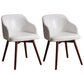 Modern Style Wood Arm Chair Upholstered Fabric Dining Side Chair 19.6"x19.6"x29.9" White 2 Piece Set Clearhalo 'Dining Chairs' 'Dining Tables & Seating' 'dining_chair' 'furn' 'furn_dining_chair' 'Furniture' 'furniture_dining_chair' 'Kitchen & Dining Furniture' 4832595