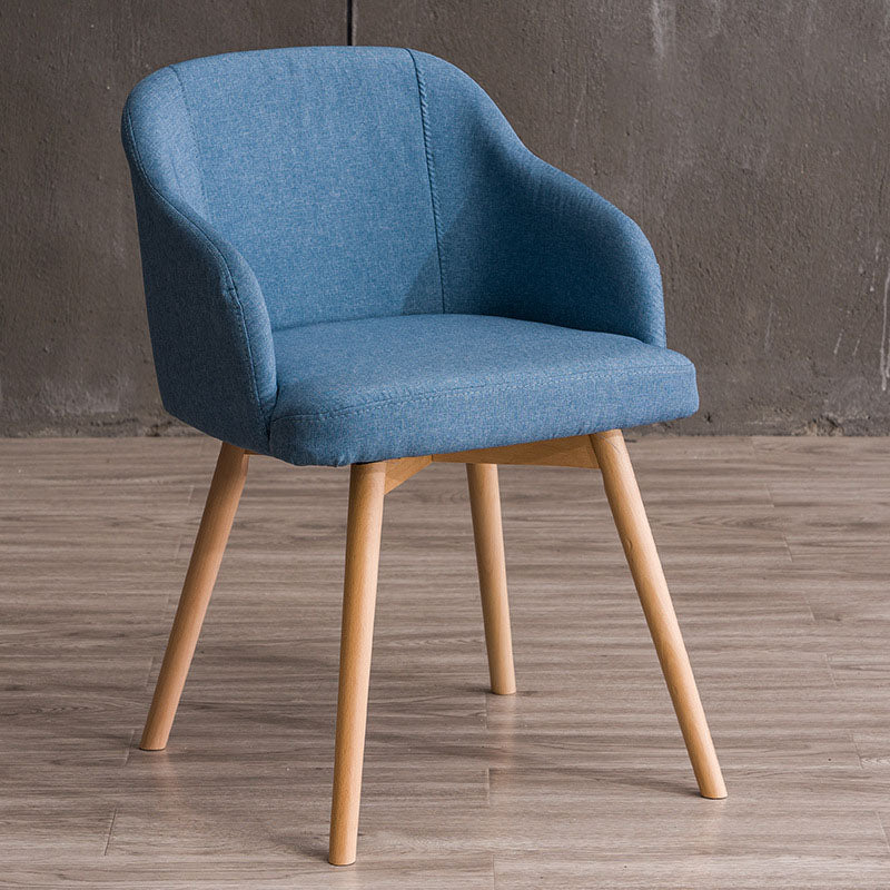 Modern Style Wood Arm Chair Upholstered Fabric Dining Side Chair 19.6"x19.6"x29.9" Light Blue 1 Piece Clearhalo 'Dining Chairs' 'Dining Tables & Seating' 'dining_chair' 'furn' 'furn_dining_chair' 'Furniture' 'furniture_dining_chair' 'Kitchen & Dining Furniture' 4832606