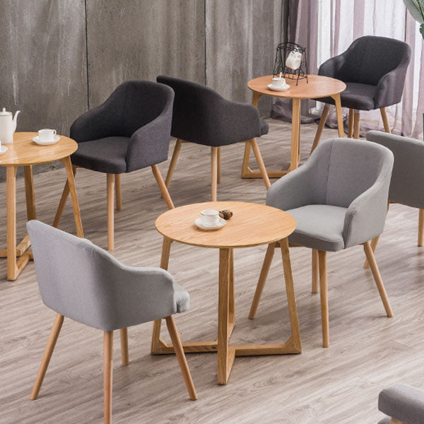 Modern Style Wood Arm Chair Upholstered Fabric Dining Side Chair 19.6"x19.6"x29.9" Clearhalo 'Dining Chairs' 'Dining Tables & Seating' 'dining_chair' 'furn' 'furn_dining_chair' 'Furniture' 'furniture_dining_chair' 'Kitchen & Dining Furniture' 4832607