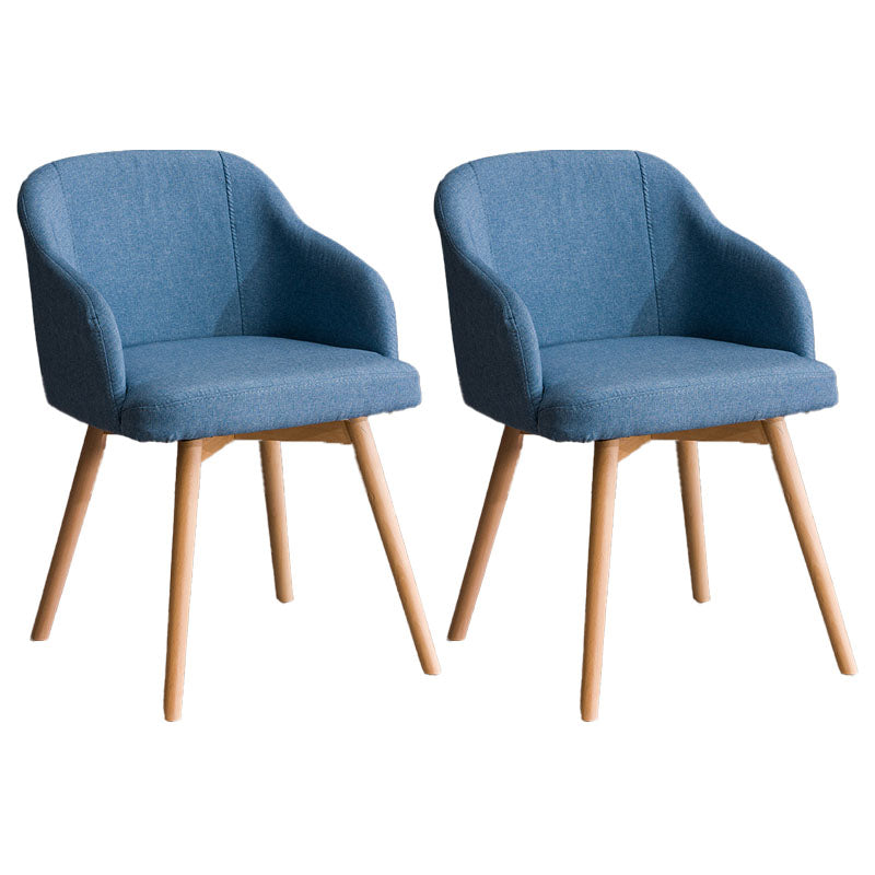 Modern Style Wood Arm Chair Upholstered Fabric Dining Side Chair 19.6"x19.6"x29.9" Light Blue 2 Piece Set Clearhalo 'Dining Chairs' 'Dining Tables & Seating' 'dining_chair' 'furn' 'furn_dining_chair' 'Furniture' 'furniture_dining_chair' 'Kitchen & Dining Furniture' 4832608