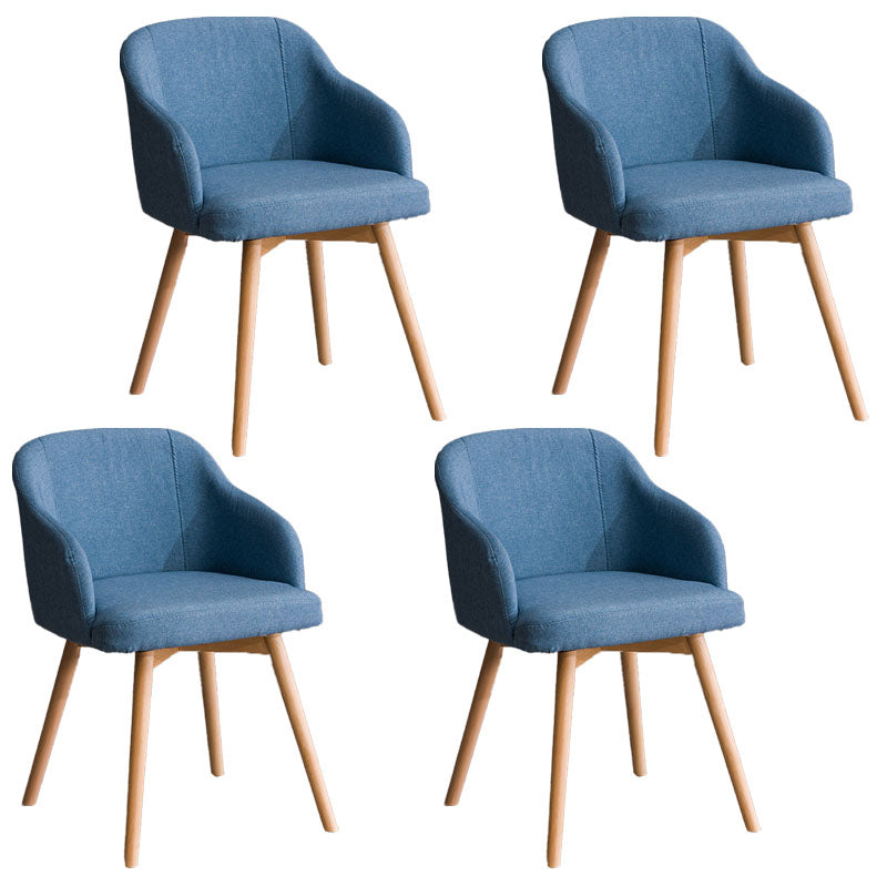 Modern Style Wood Arm Chair Upholstered Fabric Dining Side Chair 19.6"x19.6"x29.9" Light Blue 4 Piece Set Clearhalo 'Dining Chairs' 'Dining Tables & Seating' 'dining_chair' 'furn' 'furn_dining_chair' 'Furniture' 'furniture_dining_chair' 'Kitchen & Dining Furniture' 4832609
