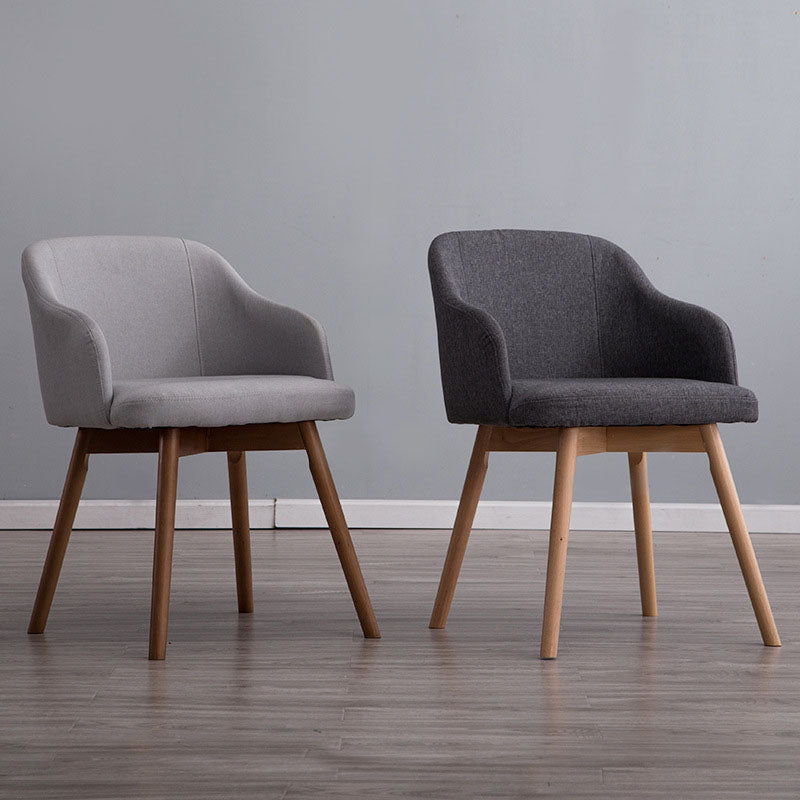 Modern Style Wood Arm Chair Upholstered Fabric Dining Side Chair 19.6"x19.6"x29.9" Clearhalo 'Dining Chairs' 'Dining Tables & Seating' 'dining_chair' 'furn' 'furn_dining_chair' 'Furniture' 'furniture_dining_chair' 'Kitchen & Dining Furniture' 4832611