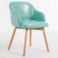 Modern Style Wood Arm Chair Upholstered Fabric Dining Side Chair 19.6"x19.6"x29.9" Blue-Green 1 Piece Clearhalo 'Dining Chairs' 'Dining Tables & Seating' 'dining_chair' 'furn' 'furn_dining_chair' 'Furniture' 'furniture_dining_chair' 'Kitchen & Dining Furniture' 4832616