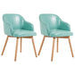 Modern Style Wood Arm Chair Upholstered Fabric Dining Side Chair 19.6"x19.6"x29.9" Blue-Green 2 Piece Set Clearhalo 'Dining Chairs' 'Dining Tables & Seating' 'dining_chair' 'furn' 'furn_dining_chair' 'Furniture' 'furniture_dining_chair' 'Kitchen & Dining Furniture' 4832617