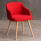 Modern Style Wood Arm Chair Upholstered Fabric Dining Side Chair 19.6"x19.6"x29.9" Red 1 Piece Clearhalo 'Dining Chairs' 'Dining Tables & Seating' 'dining_chair' 'furn' 'furn_dining_chair' 'Furniture' 'furniture_dining_chair' 'Kitchen & Dining Furniture' 4832619