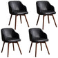 Modern Style Wood Arm Chair Upholstered Fabric Dining Side Chair 19.6"x19.6"x29.9" Black 4 Piece Set Clearhalo 'Dining Chairs' 'Dining Tables & Seating' 'dining_chair' 'furn' 'furn_dining_chair' 'Furniture' 'furniture_dining_chair' 'Kitchen & Dining Furniture' 4832627
