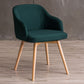 Modern Style Wood Arm Chair Upholstered Fabric Dining Side Chair 19.6"x19.6"x29.9" Green 1 Piece Clearhalo 'Dining Chairs' 'Dining Tables & Seating' 'dining_chair' 'furn' 'furn_dining_chair' 'Furniture' 'furniture_dining_chair' 'Kitchen & Dining Furniture' 4832628