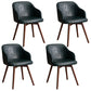 Modern Style Wood Arm Chair Upholstered Fabric Dining Side Chair 19.6"x19.6"x29.9" Blackish Green 4 Piece Set Clearhalo 'Dining Chairs' 'Dining Tables & Seating' 'dining_chair' 'furn' 'furn_dining_chair' 'Furniture' 'furniture_dining_chair' 'Kitchen & Dining Furniture' 4832633