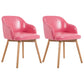 Modern Style Wood Arm Chair Upholstered Fabric Dining Side Chair 19.6"x19.6"x29.9" Pink 2 Piece Set Clearhalo 'Dining Chairs' 'Dining Tables & Seating' 'dining_chair' 'furn' 'furn_dining_chair' 'Furniture' 'furniture_dining_chair' 'Kitchen & Dining Furniture' 4832635