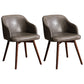 Modern Style Wood Arm Chair Upholstered Fabric Dining Side Chair 19.6"x19.6"x29.9" Light Gray 2 Piece Set Clearhalo 'Dining Chairs' 'Dining Tables & Seating' 'dining_chair' 'furn' 'furn_dining_chair' 'Furniture' 'furniture_dining_chair' 'Kitchen & Dining Furniture' 4832638