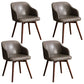 Modern Style Wood Arm Chair Upholstered Fabric Dining Side Chair 19.6"x19.6"x29.9" Light Gray 4 Piece Set Clearhalo 'Dining Chairs' 'Dining Tables & Seating' 'dining_chair' 'furn' 'furn_dining_chair' 'Furniture' 'furniture_dining_chair' 'Kitchen & Dining Furniture' 4832639