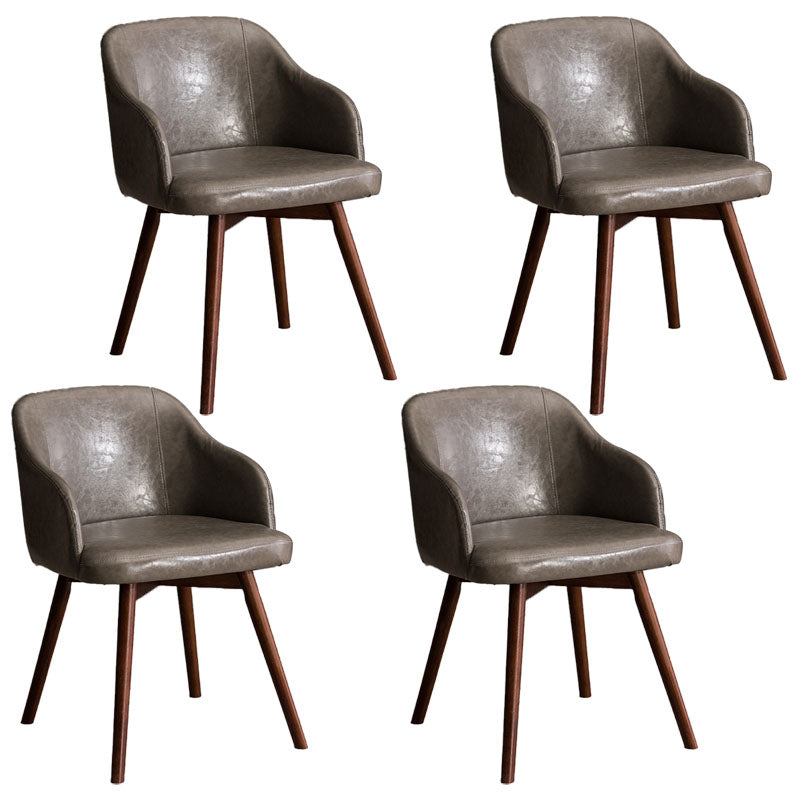 Modern Style Wood Arm Chair Upholstered Fabric Dining Side Chair 19.6"x19.6"x29.9" Light Gray 4 Piece Set Clearhalo 'Dining Chairs' 'Dining Tables & Seating' 'dining_chair' 'furn' 'furn_dining_chair' 'Furniture' 'furniture_dining_chair' 'Kitchen & Dining Furniture' 4832639