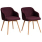 Modern Style Wood Arm Chair Upholstered Fabric Dining Side Chair 19.6"x19.6"x29.9" Purple 2 Piece Set Clearhalo 'Dining Chairs' 'Dining Tables & Seating' 'dining_chair' 'furn' 'furn_dining_chair' 'Furniture' 'furniture_dining_chair' 'Kitchen & Dining Furniture' 4832641