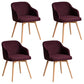 Modern Style Wood Arm Chair Upholstered Fabric Dining Side Chair 19.6"x19.6"x29.9" Purple 4 Piece Set Clearhalo 'Dining Chairs' 'Dining Tables & Seating' 'dining_chair' 'furn' 'furn_dining_chair' 'Furniture' 'furniture_dining_chair' 'Kitchen & Dining Furniture' 4832642