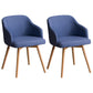 Modern Style Wood Arm Chair Upholstered Fabric Dining Side Chair 19.6"x19.6"x29.9" Dark Blue 2 Piece Set Clearhalo 'Dining Chairs' 'Dining Tables & Seating' 'dining_chair' 'furn' 'furn_dining_chair' 'Furniture' 'furniture_dining_chair' 'Kitchen & Dining Furniture' 4832647