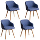 Modern Style Wood Arm Chair Upholstered Fabric Dining Side Chair 19.6"x19.6"x29.9" Dark Blue 4 Piece Set Clearhalo 'Dining Chairs' 'Dining Tables & Seating' 'dining_chair' 'furn' 'furn_dining_chair' 'Furniture' 'furniture_dining_chair' 'Kitchen & Dining Furniture' 4832648