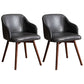 Modern Style Wood Arm Chair Upholstered Fabric Dining Side Chair 19.6"x19.6"x29.9" Gray-Brown 2 Piece Set Clearhalo 'Dining Chairs' 'Dining Tables & Seating' 'dining_chair' 'furn' 'furn_dining_chair' 'Furniture' 'furniture_dining_chair' 'Kitchen & Dining Furniture' 4832650