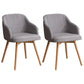 Modern Style Wood Arm Chair Upholstered Fabric Dining Side Chair 19.6"x19.6"x29.9" Wood-Light Grey 2 Piece Set Clearhalo 'Dining Chairs' 'Dining Tables & Seating' 'dining_chair' 'furn' 'furn_dining_chair' 'Furniture' 'furniture_dining_chair' 'Kitchen & Dining Furniture' 4832659
