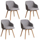 Modern Style Wood Arm Chair Upholstered Fabric Dining Side Chair 19.6"x19.6"x29.9" Wood-Light Grey 4 Piece Set Clearhalo 'Dining Chairs' 'Dining Tables & Seating' 'dining_chair' 'furn' 'furn_dining_chair' 'Furniture' 'furniture_dining_chair' 'Kitchen & Dining Furniture' 4832660
