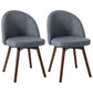 Modern Style Wood Chair Upholstered Fabric Dining Side Chair (Set of 2) Dark Gray 2 Piece Set Walnut Clearhalo 'Dining Chairs' 'Dining Tables & Seating' 'dining_chair' 'furn' 'furn_dining_chair' 'Furniture' 'furniture_dining_chair' 'Kitchen & Dining Furniture' 4832663