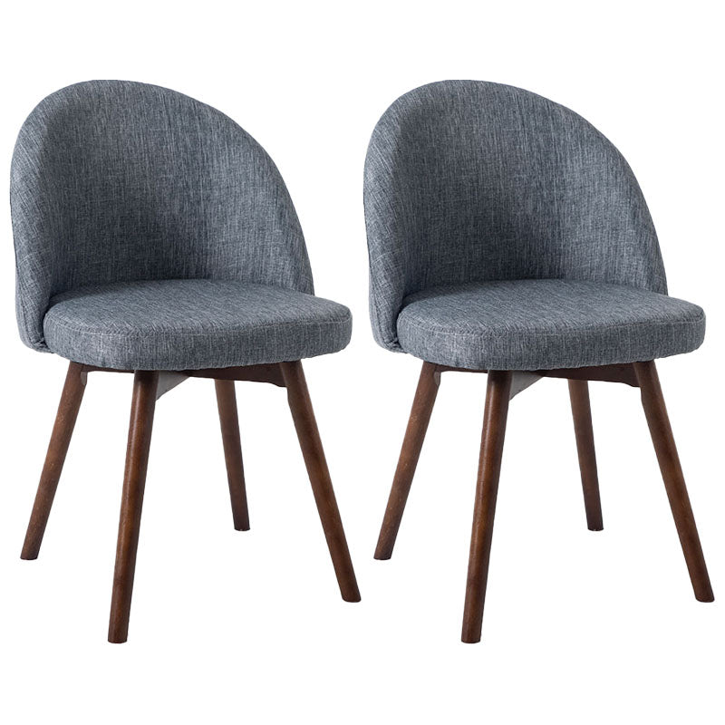 Modern Style Wood Chair Upholstered Fabric Dining Side Chair (Set of 2) Dark Gray 2 Piece Set Walnut Clearhalo 'Dining Chairs' 'Dining Tables & Seating' 'dining_chair' 'furn' 'furn_dining_chair' 'Furniture' 'furniture_dining_chair' 'Kitchen & Dining Furniture' 4832663