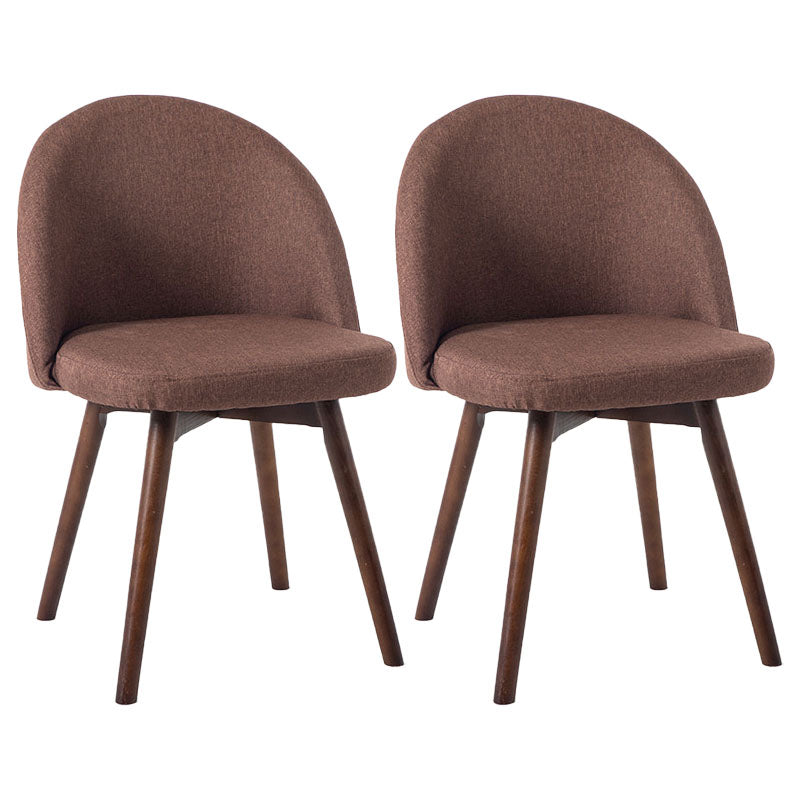 Modern Style Wood Chair Upholstered Fabric Dining Side Chair (Set of 2) Coffee 2 Piece Set Walnut Clearhalo 'Dining Chairs' 'Dining Tables & Seating' 'dining_chair' 'furn' 'furn_dining_chair' 'Furniture' 'furniture_dining_chair' 'Kitchen & Dining Furniture' 4832666