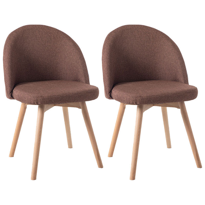Modern Style Wood Chair Upholstered Fabric Dining Side Chair (Set of 2) Coffee 2 Piece Set Natural Wood Clearhalo 'Dining Chairs' 'Dining Tables & Seating' 'dining_chair' 'furn' 'furn_dining_chair' 'Furniture' 'furniture_dining_chair' 'Kitchen & Dining Furniture' 4832668