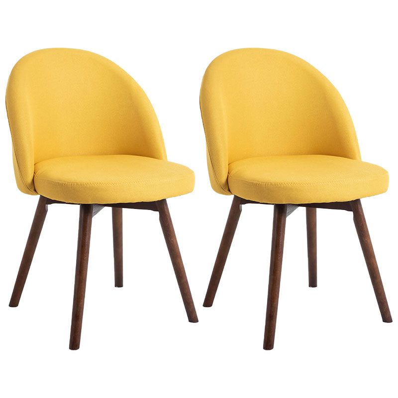Modern Style Wood Chair Upholstered Fabric Dining Side Chair (Set of 2) Yellow 2 Piece Set Walnut Clearhalo 'Dining Chairs' 'Dining Tables & Seating' 'dining_chair' 'furn' 'furn_dining_chair' 'Furniture' 'furniture_dining_chair' 'Kitchen & Dining Furniture' 4832670