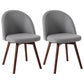 Modern Style Wood Chair Upholstered Fabric Dining Side Chair (Set of 2) Light Gray 2 Piece Set Walnut Clearhalo 'Dining Chairs' 'Dining Tables & Seating' 'dining_chair' 'furn' 'furn_dining_chair' 'Furniture' 'furniture_dining_chair' 'Kitchen & Dining Furniture' 4832675
