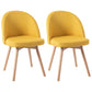 Modern Style Wood Chair Upholstered Fabric Dining Side Chair (Set of 2) Yellow 2 Piece Set Natural Wood Clearhalo 'Dining Chairs' 'Dining Tables & Seating' 'dining_chair' 'furn' 'furn_dining_chair' 'Furniture' 'furniture_dining_chair' 'Kitchen & Dining Furniture' 4832681
