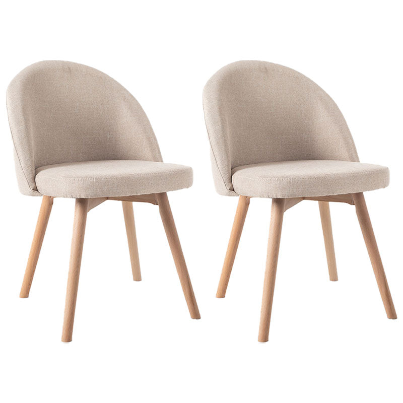 Modern Style Wood Chair Upholstered Fabric Dining Side Chair (Set of 2) Khaki 2 Piece Set Natural Wood Clearhalo 'Dining Chairs' 'Dining Tables & Seating' 'dining_chair' 'furn' 'furn_dining_chair' 'Furniture' 'furniture_dining_chair' 'Kitchen & Dining Furniture' 4832687