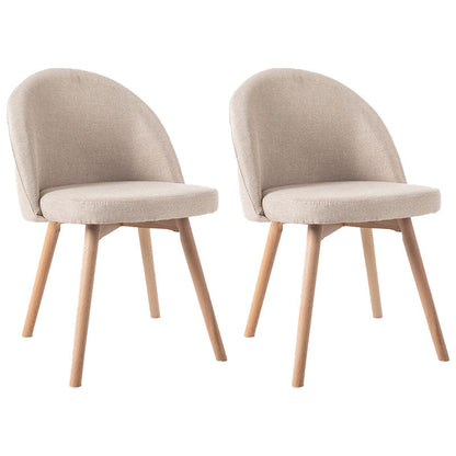 Modern Style Wood Chair Upholstered Fabric Dining Side Chair (Set of 2) Khaki 2 Piece Set Natural Wood Clearhalo 'Dining Chairs' 'Dining Tables & Seating' 'dining_chair' 'furn' 'furn_dining_chair' 'Furniture' 'furniture_dining_chair' 'Kitchen & Dining Furniture' 4832687