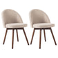 Modern Style Wood Chair Upholstered Fabric Dining Side Chair (Set of 2) Khaki 2 Piece Set Walnut Clearhalo 'Dining Chairs' 'Dining Tables & Seating' 'dining_chair' 'furn' 'furn_dining_chair' 'Furniture' 'furniture_dining_chair' 'Kitchen & Dining Furniture' 4832688