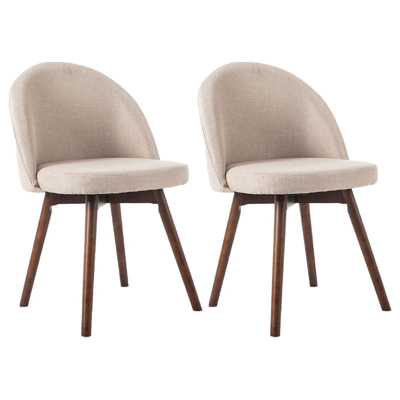 Modern Style Wood Chair Upholstered Fabric Dining Side Chair (Set of 2) Khaki 2 Piece Set Walnut Clearhalo 'Dining Chairs' 'Dining Tables & Seating' 'dining_chair' 'furn' 'furn_dining_chair' 'Furniture' 'furniture_dining_chair' 'Kitchen & Dining Furniture' 4832688