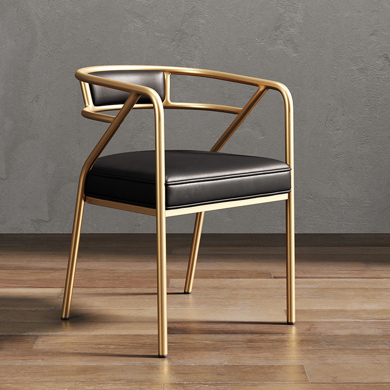 Glam Metal Kitchen and Dining Room Chair Open Back Dining Side Chairs Clearhalo 'Dining Chairs' 'Dining Tables & Seating' 'dining_chair' 'furn' 'furn_dining_chair' 'Furniture' 'furniture_dining_chair' 'Kitchen & Dining Furniture' 4832692