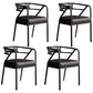 Glam Metal Kitchen and Dining Room Chair Open Back Dining Side Chairs Black Leather 4 Piece Set Clearhalo 'Dining Chairs' 'Dining Tables & Seating' 'dining_chair' 'furn' 'furn_dining_chair' 'Furniture' 'furniture_dining_chair' 'Kitchen & Dining Furniture' 4832697