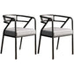 Glam Metal Kitchen and Dining Room Chair Open Back Dining Side Chairs Grey Leather 2 Piece Set Clearhalo 'Dining Chairs' 'Dining Tables & Seating' 'dining_chair' 'furn' 'furn_dining_chair' 'Furniture' 'furniture_dining_chair' 'Kitchen & Dining Furniture' 4832701