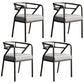 Glam Metal Kitchen and Dining Room Chair Open Back Dining Side Chairs Grey Leather 4 Piece Set Clearhalo 'Dining Chairs' 'Dining Tables & Seating' 'dining_chair' 'furn' 'furn_dining_chair' 'Furniture' 'furniture_dining_chair' 'Kitchen & Dining Furniture' 4832702