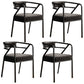 Glam Metal Kitchen and Dining Room Chair Open Back Dining Side Chairs Black Velvet 4 Piece Set Clearhalo 'Dining Chairs' 'Dining Tables & Seating' 'dining_chair' 'furn' 'furn_dining_chair' 'Furniture' 'furniture_dining_chair' 'Kitchen & Dining Furniture' 4832712