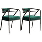 Glam Metal Kitchen and Dining Room Chair Open Back Dining Side Chairs Green Velvet 2 Piece Set Clearhalo 'Dining Chairs' 'Dining Tables & Seating' 'dining_chair' 'furn' 'furn_dining_chair' 'Furniture' 'furniture_dining_chair' 'Kitchen & Dining Furniture' 4832717
